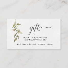 Watercolor Gift Registry Insert / Inbjudan Enpartm