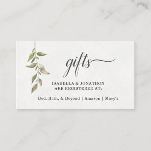 Watercolor Gift Registry Insert / Inbjudan Enpartm