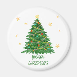 Watercolor Gift Träd God jul Magnet