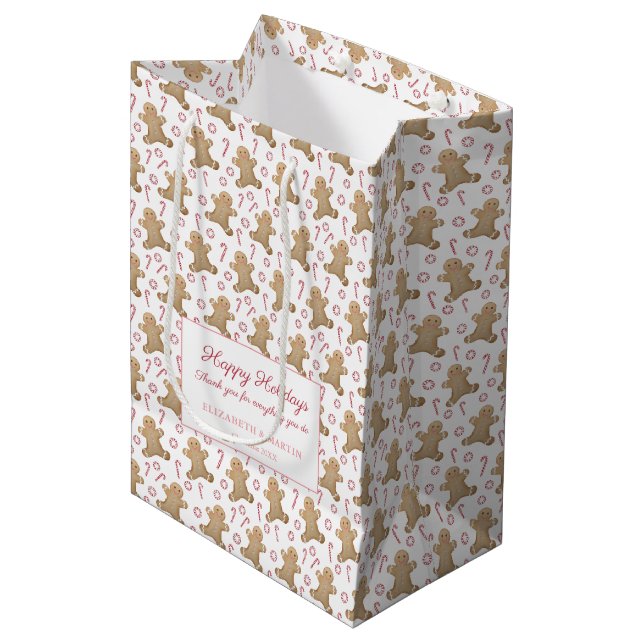 Watercolor Gingerbröd Polkagrisar God jul (Framsidan Vinklad)