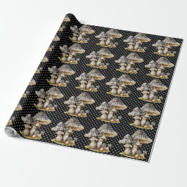 Watercolor Gingham Mushroom Garden Presentpapper