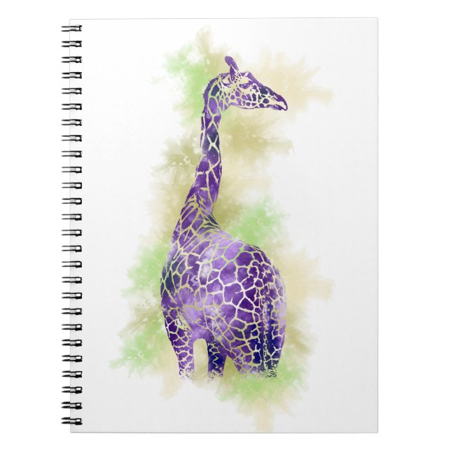 Watercolor Giraffe 1 Anteckningsbok (Framsidan)