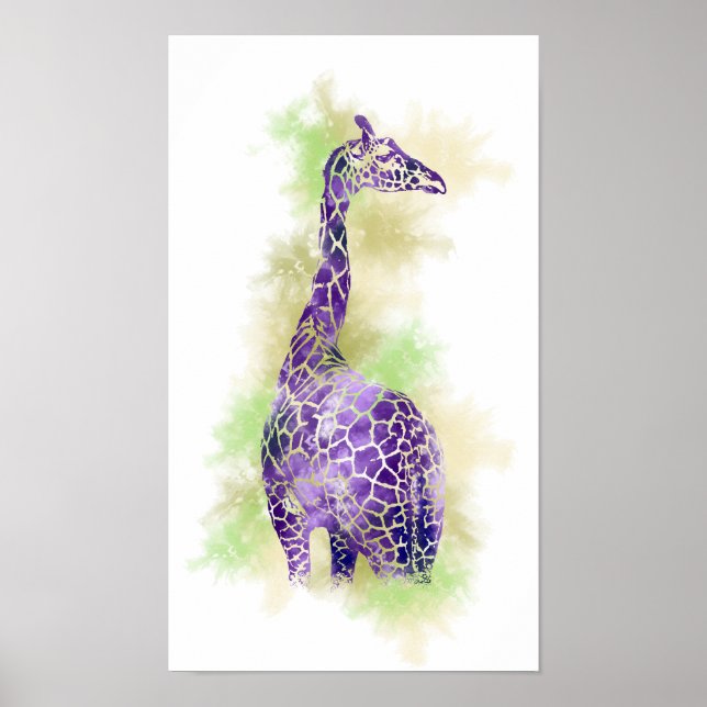 Watercolor Giraffe 1 Poster (Framsidan)