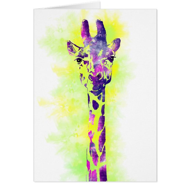 Watercolor Giraffe 2 Hälsningskort (Framsidan)