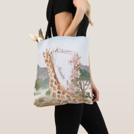 Watercolor Giraffe in African Savannah Tygkasse