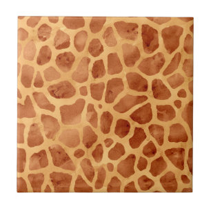 Watercolor Giraffe Print Kakelplatta