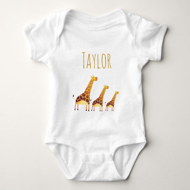 Watercolor Giraffes T Shirt (Framsida)