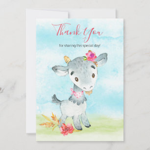 Watercolor Girl Goat Farm Tack Kort