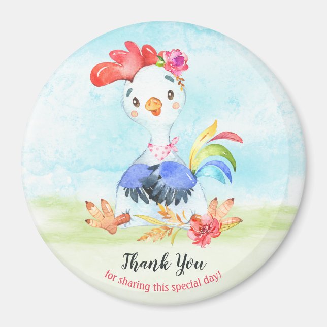 Watercolor Girl Tupp Farm Tack Magnet (Framsidan)