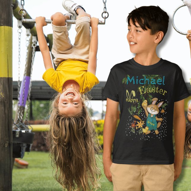 Watercolor Glad påsk Bunny T Shirt (Watercolor Happy Easter Bunny T-Shirt)