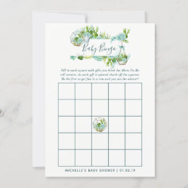 Watercolor Glass Terrarium Succulents Baby Bingo