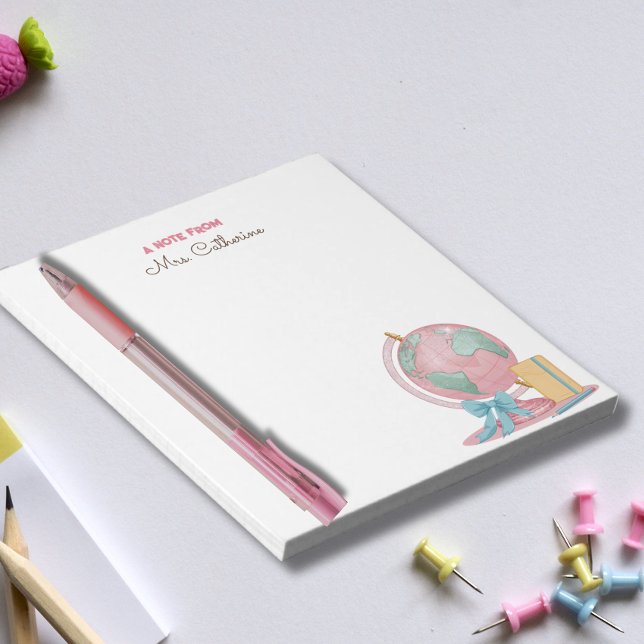 Watercolor Globe Note från lärarAnteckningsblocket Anteckningsblock (Skapare uppladdad)