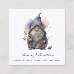 Watercolor Gnome Fyrkantigt Visitkort