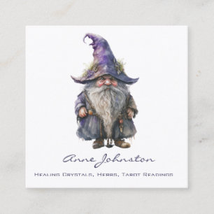 Watercolor Gnome Fyrkantigt Visitkort