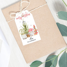 Watercolor Gnome jul Presentetikett