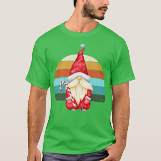 Watercolor Gnome Santa Julgran Ljus Julafton T Shirt