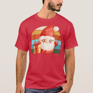 Watercolor Gnome Santa Julgran Ljus Julafton T Shirt