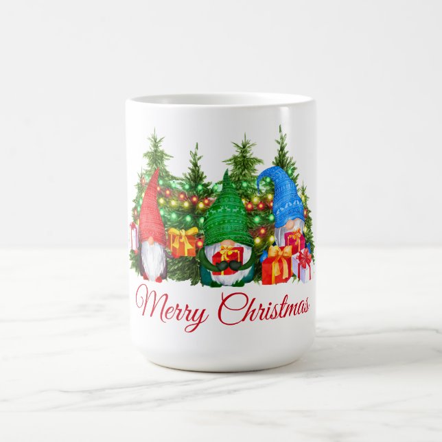 Watercolor Gnomes Red God jul Ljus Kaffemugg (Center)