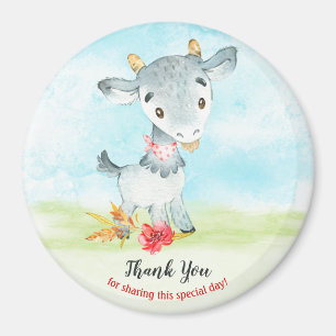 Watercolor Goat Farm Tack Magnet