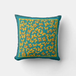 Watercolor Golden Butterflies på Teal Kudde