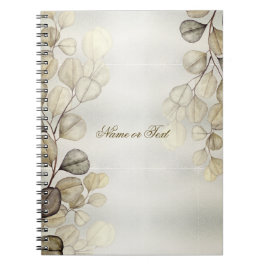 Watercolor Golden Eucalyptus Foliage Shiny Elegant Anteckningsbok