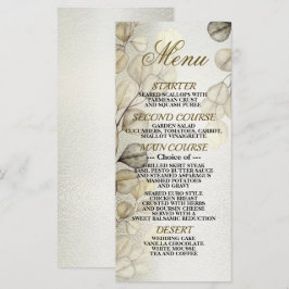 Watercolor Golden Eucalyptus Foliage Shiny Elegant Meny