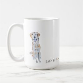 Watercolor Golden Retriever Hund Kaffemugg