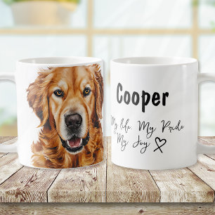Watercolor Golden Retriever Hund Namn Kaffemugg