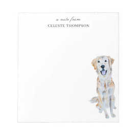 Watercolor Golden Retriever Hund Personalize Anteckningsblock
