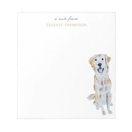 Watercolor Golden Retriever Hund Personalize Anteckningsblock