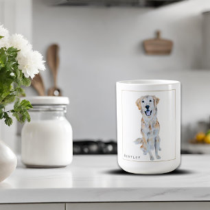 Watercolor Golden Retriever Hund Personlig Kaffemugg