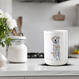 Watercolor Golden Retriever Hund Personlig Kaffemugg