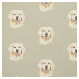 Watercolor Golden Retriever Hund Pet Animal Print Tyg