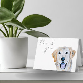 Watercolor Golden Retriever Hund Tack Kort
