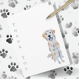 Watercolor Golden Retriever Hund Tack Kort