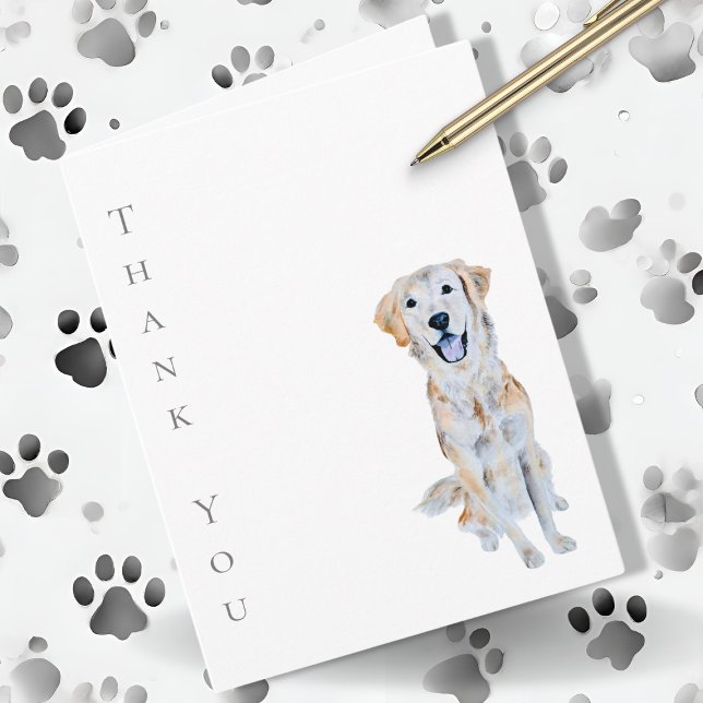 Watercolor Golden Retriever Hund Tack Kort (Skapare uppladdad)