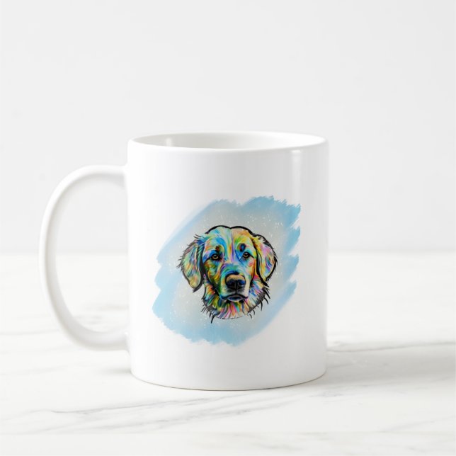 Watercolor Golden Retriever Mugg (Vänster)
