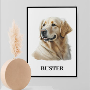 Watercolor Golden RetrieverPortrait Personlig Poster