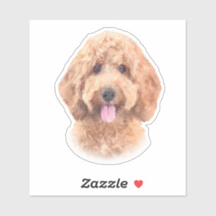 Watercolor Goldendoodle Klistermärken
