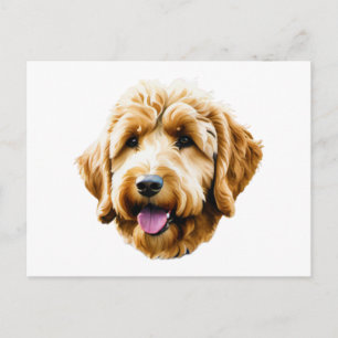 Watercolor Goldendoodle Vykort