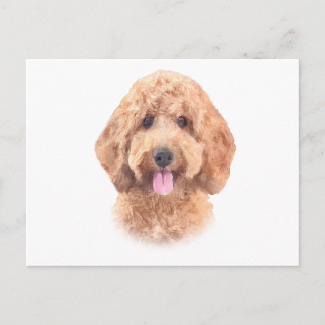 Watercolor Goldendoodle Vykort (Framsida)