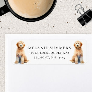 Watercolor Goldendoodles Return Address Label Returadress Etikett