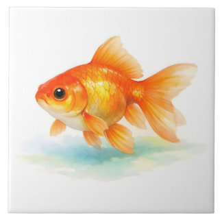 Watercolor Goldfish  Kakelplatta