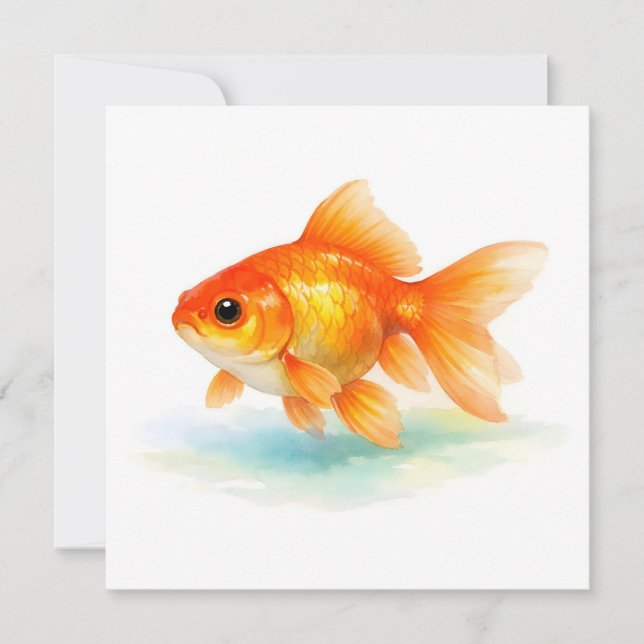 Watercolor Goldfish  Kort (Framsida)