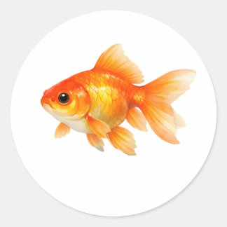Watercolor Goldfish  Runt Klistermärke