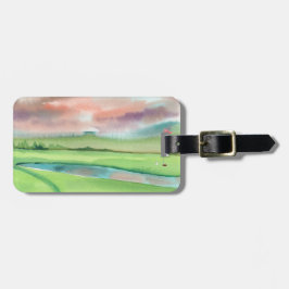 Watercolor Golf Bagagebricka