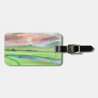 Watercolor Golf Bagagebricka