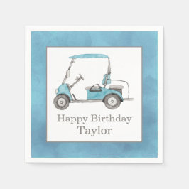 Watercolor Golf Cart Pappersservett