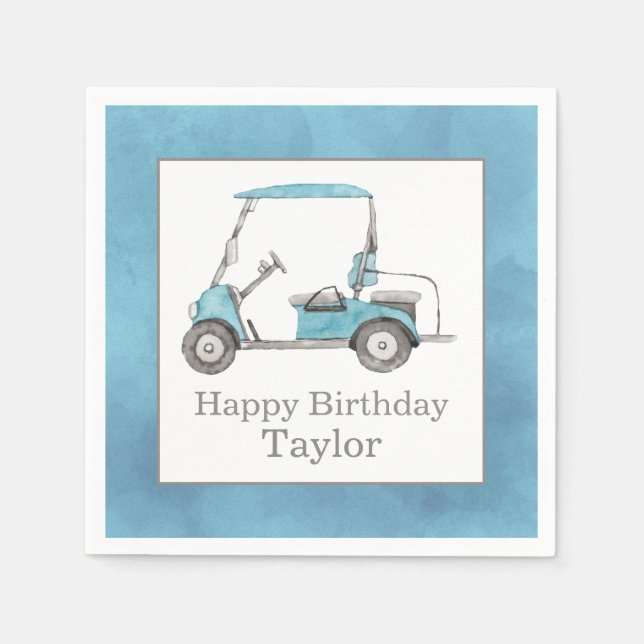 Watercolor Golf Cart Pappersservett (Framsidan)