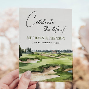 Watercolor Golf Course Firande of Life Inbjudningar